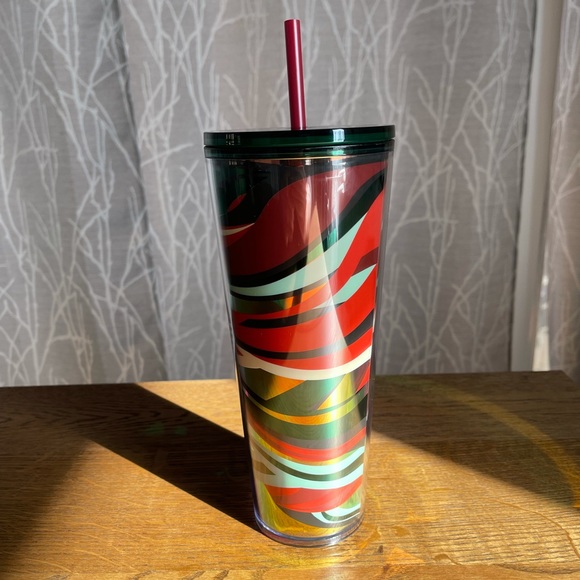 Starbucks Red and Green Ribbon Tumbler - Picture 6 of 7